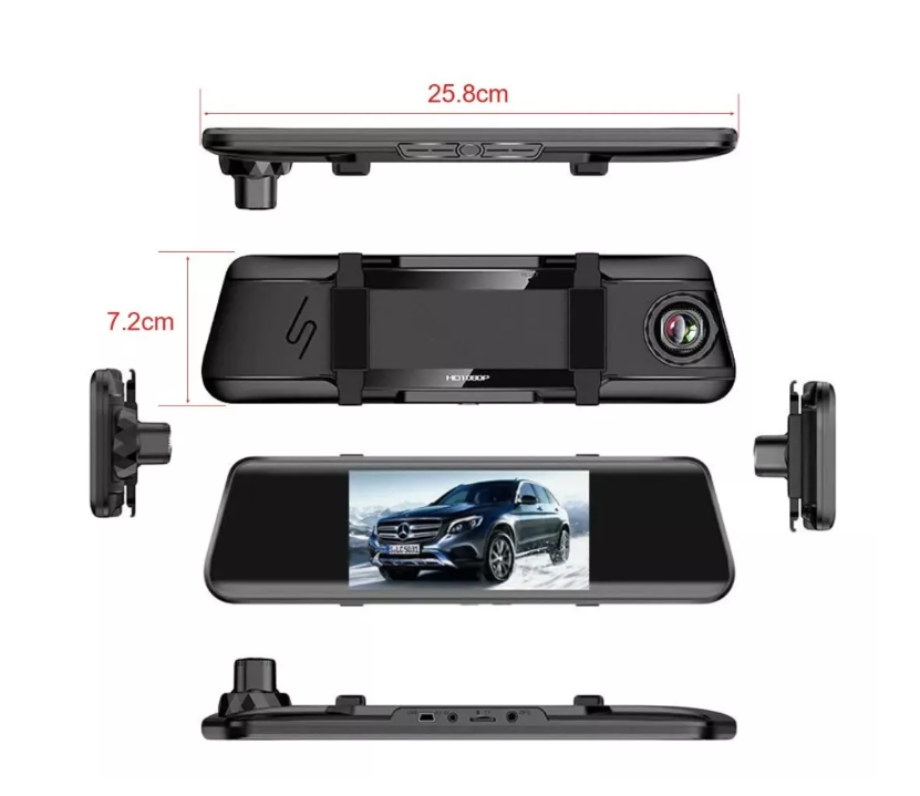 Frontal Espejo Retrovisor Cámara De Auto + Cámara Retroceso-1