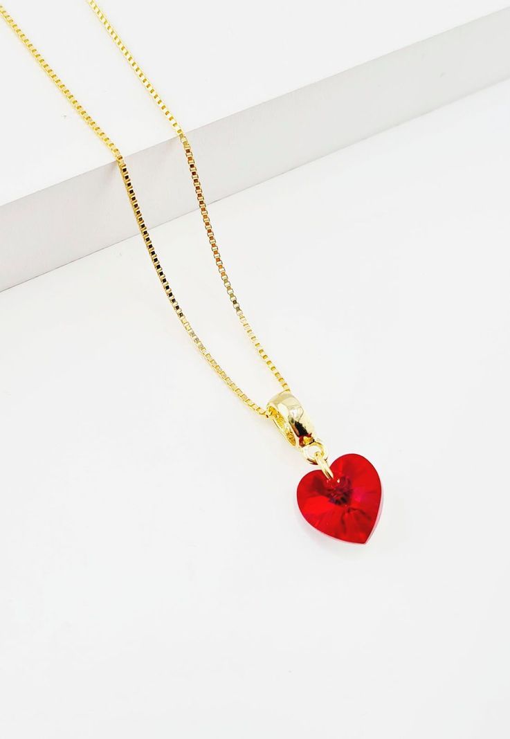 Collar Romance Gold Cristales Genuinos Siam Shimmer-1