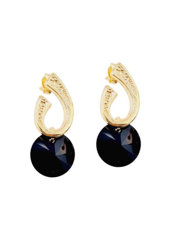 Aros Grace Gold Baño de Oro y Cristales Genuinos Yet-0