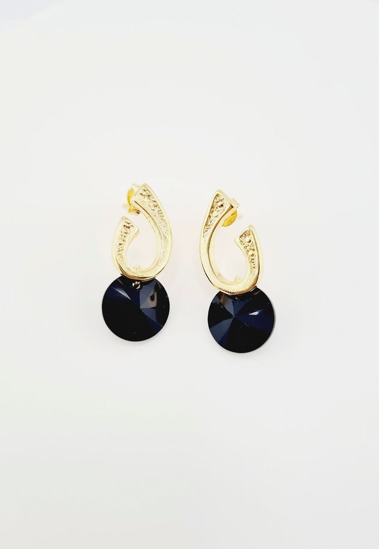Aros Grace Gold Baño de Oro y Cristales Genuinos Yet-2