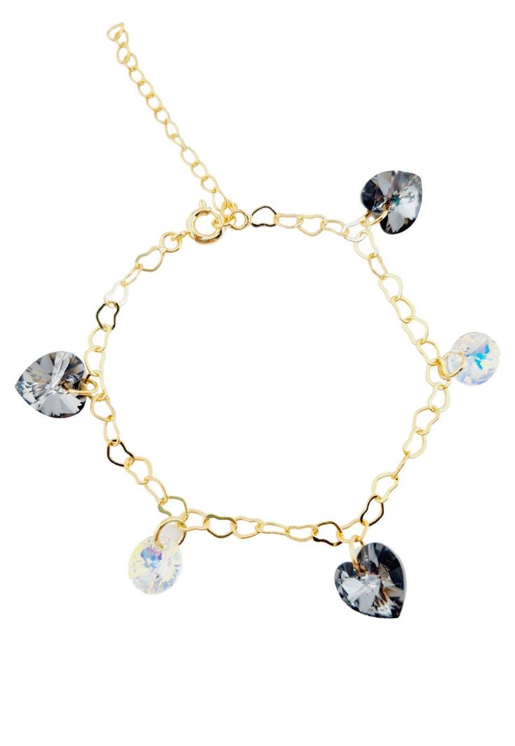 Pulsera Romance Gold Baño de Oro 24k Cristal Genuino Silver Night-0