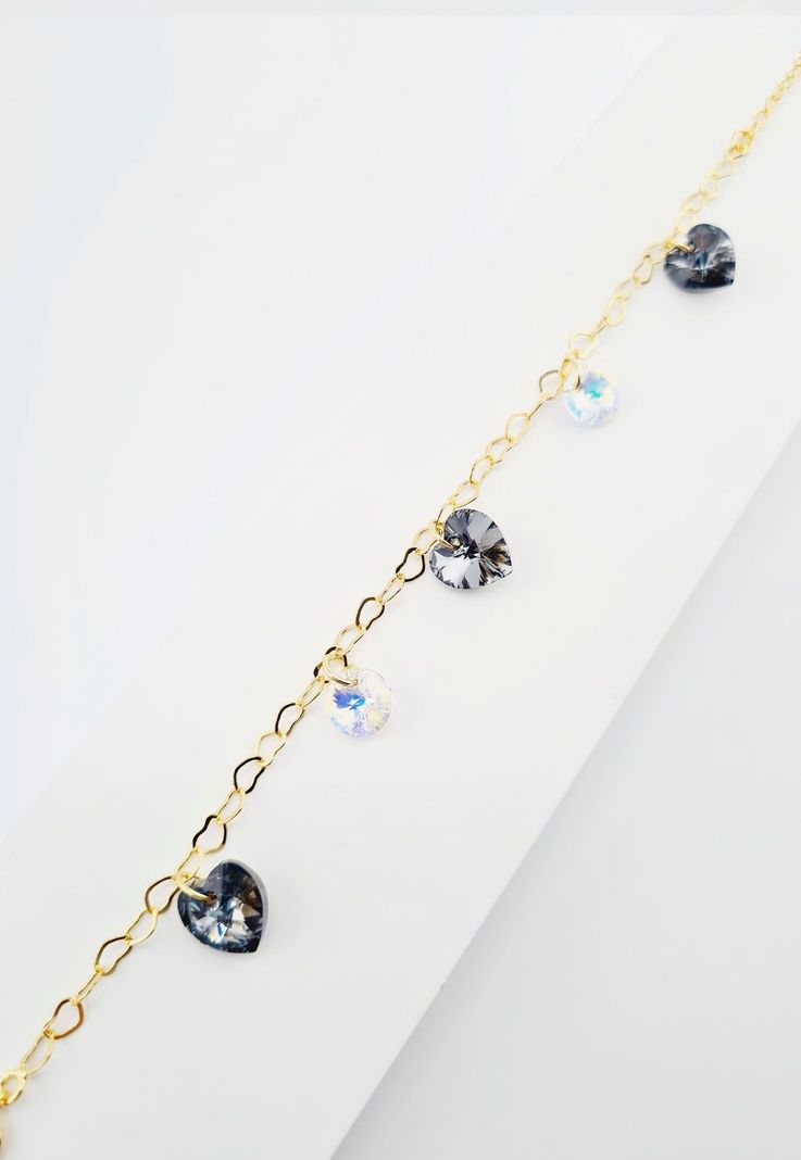 Pulsera Romance Gold Baño de Oro 24k Cristal Genuino Silver Night-3