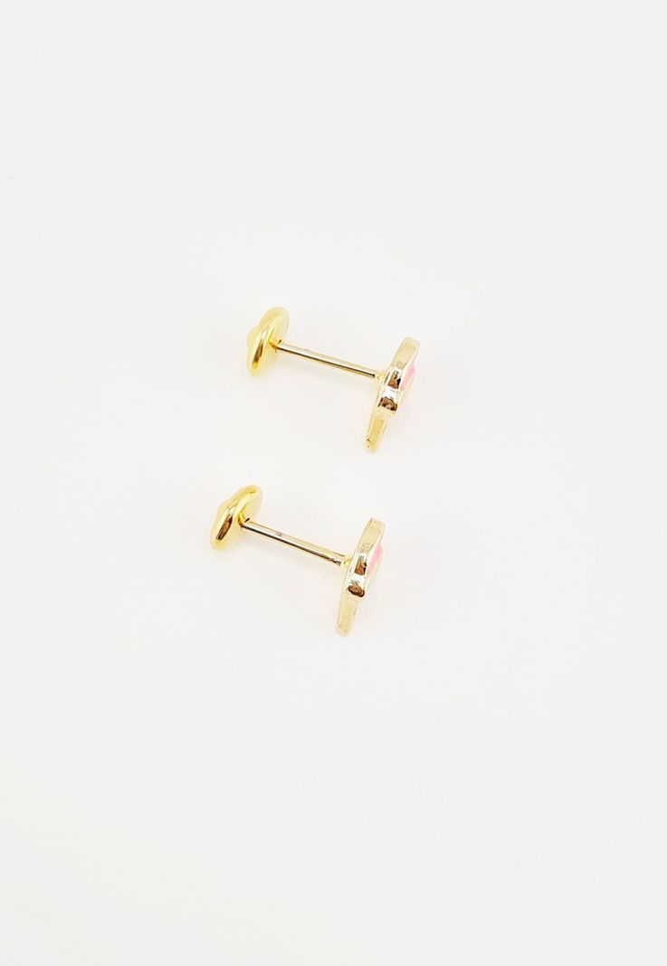 Aros Niña Corazon Baño de Oro 24k -4