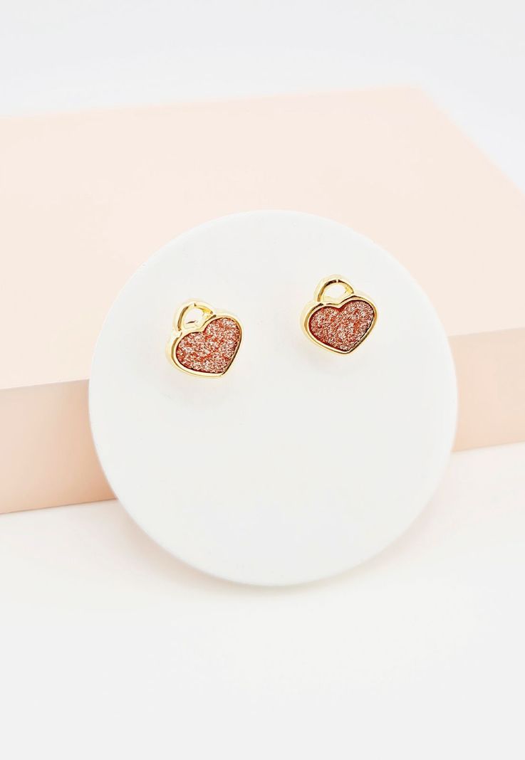 Aros Niña Corazon Baño de Oro 24k -1