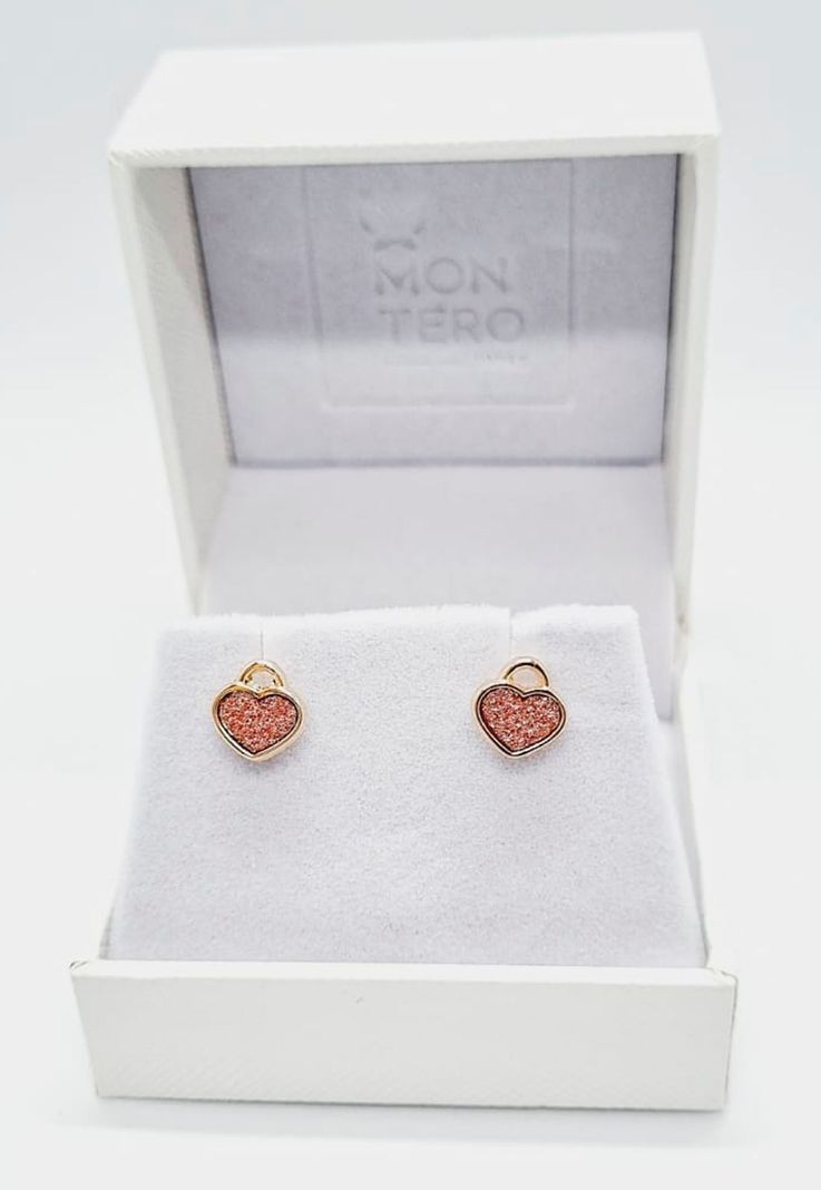 Aros Niña Corazon Baño de Oro 24k -3