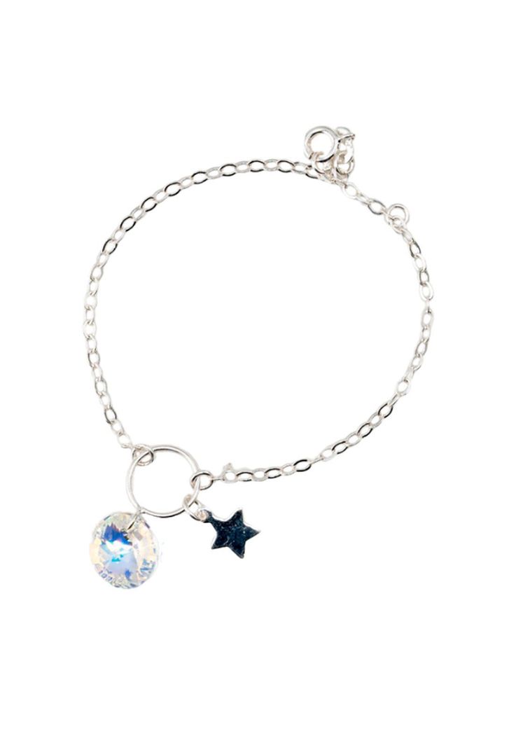 Pulsera Lia Plata Italiana 925 Cristal Genuino Aurora Boreal-0