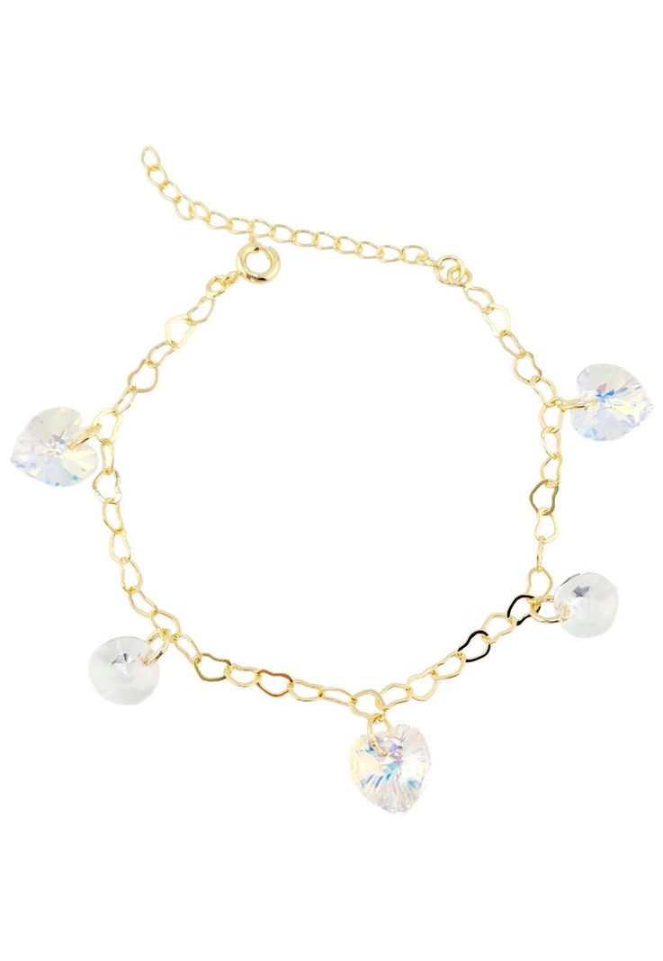 Pulsera Romance Gold Baño de Oro 24k Cristal Genuino Aurora Boreal-0
