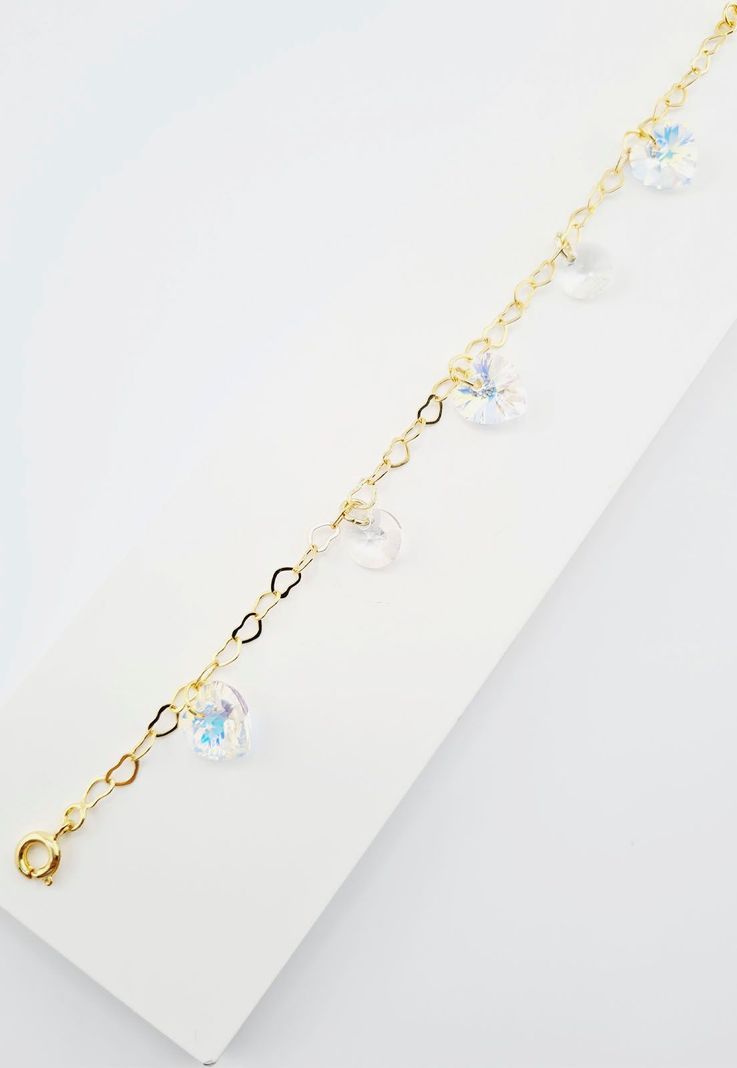 Pulsera Romance Gold Baño de Oro 24k Cristal Genuino Aurora Boreal-3