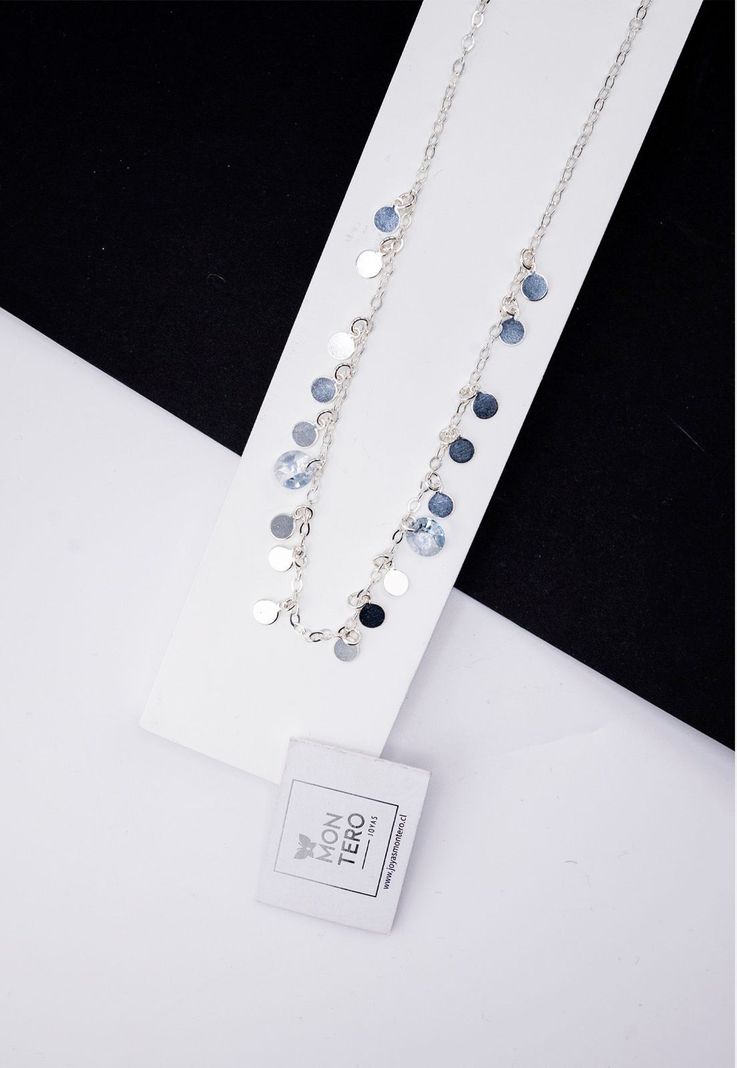Collar Rumania Plata Italiana 925 y Cristal Genuino Blue Shade-1