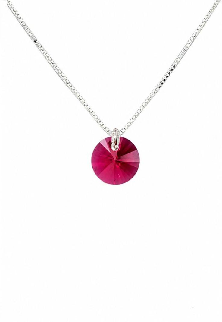 Collar Punto de Luz Plata 925 Cristal Swarovski Scarlet