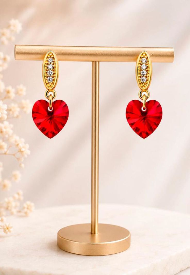 Aros Romance Gold 24K Cristal Swarovski® Siam