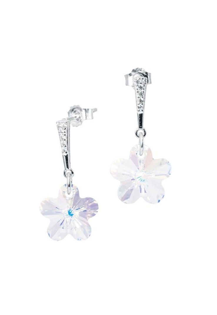 Aros Florencia Plata 925 Cristal Swarovski® Aurora Boreal