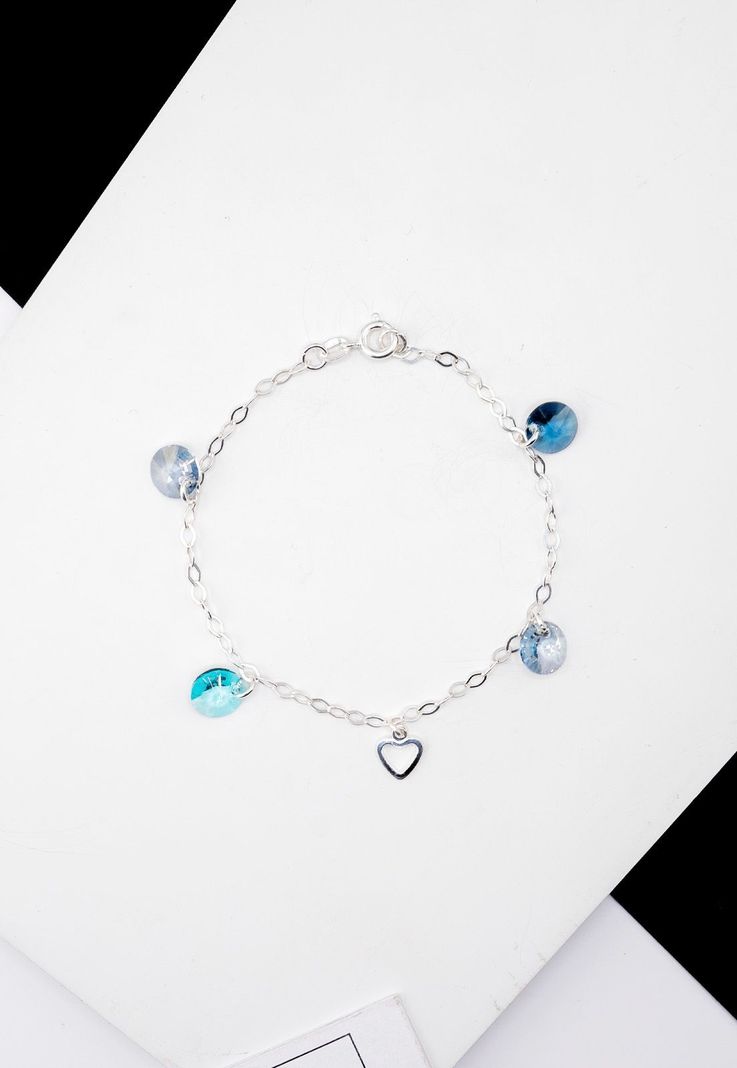 Pulsera Marie Plata Italiana 925 Cristal Blue Shade-1