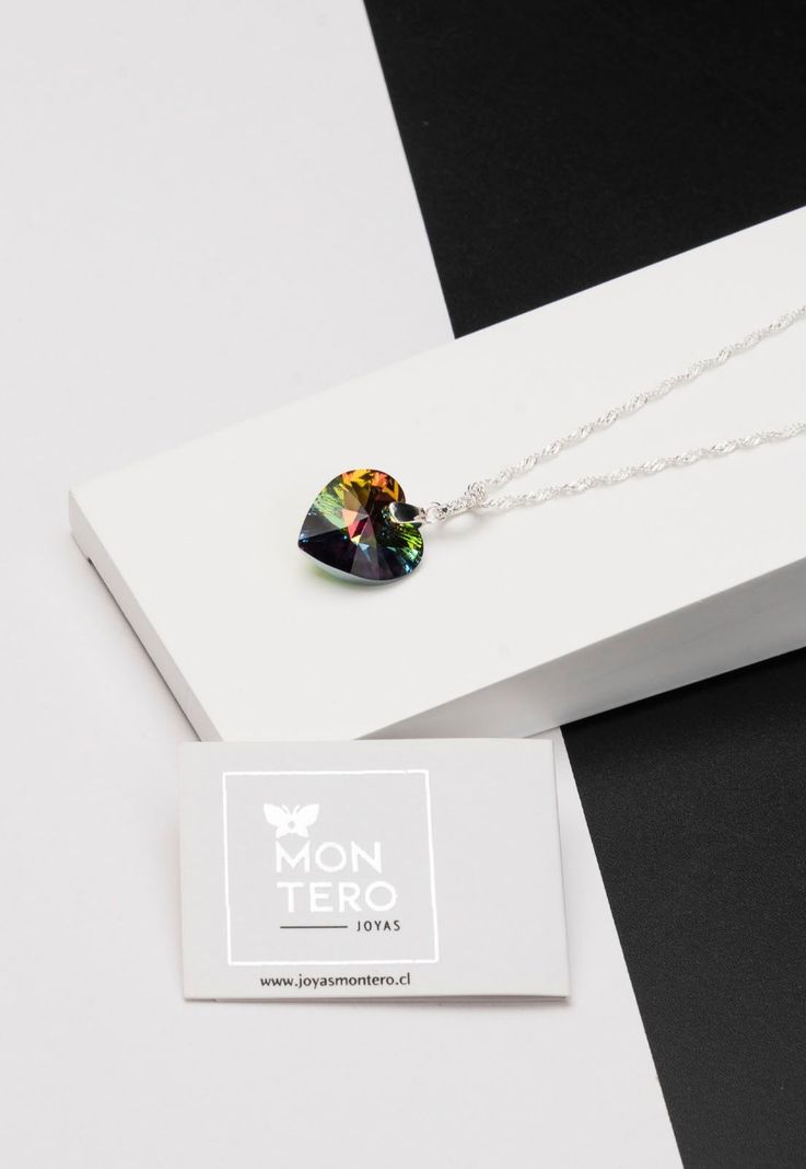 Collar Gran Romance Cristales Genuinos Vitral Medium -1