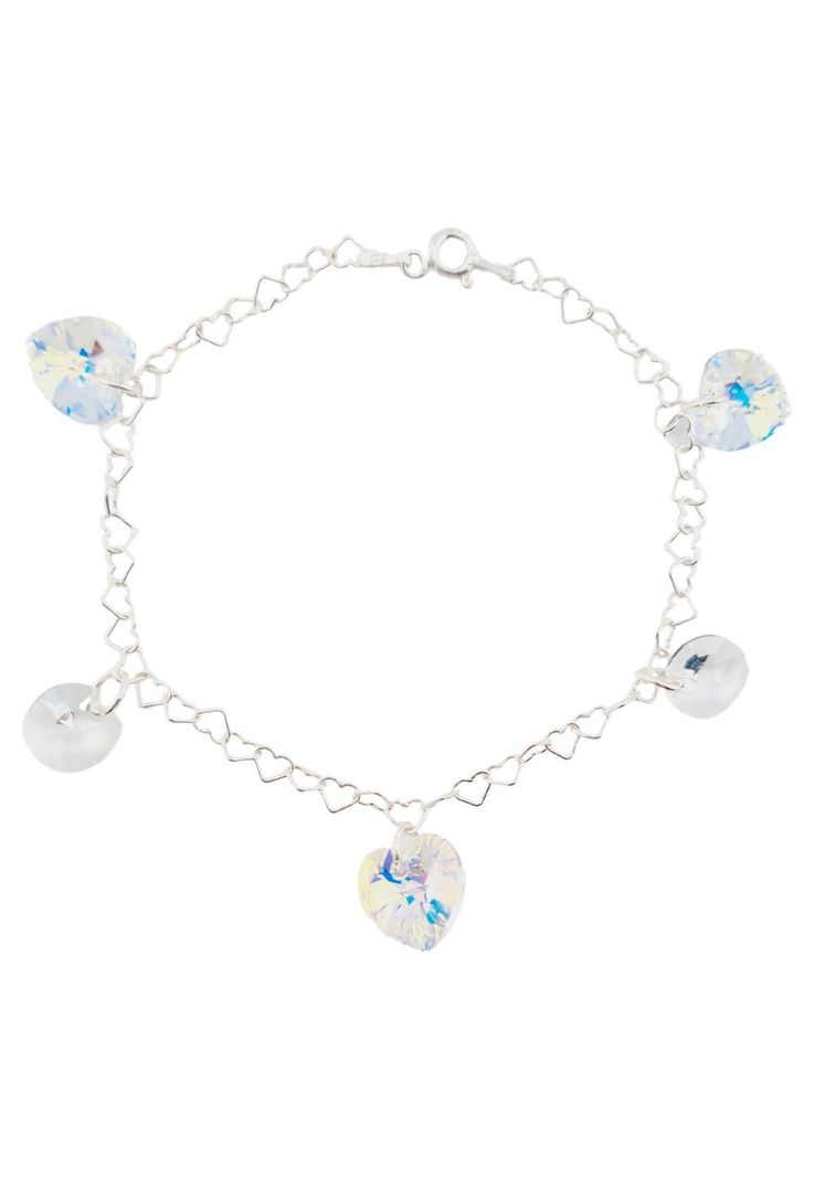 Pulsera Romance Plata italiana 925 Cristales Genuinos Aurora Boreal-0