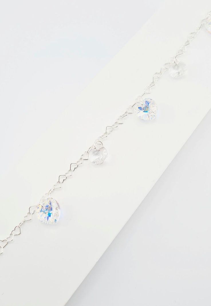Pulsera Romance Plata italiana 925 Cristales Genuinos Aurora Boreal-2