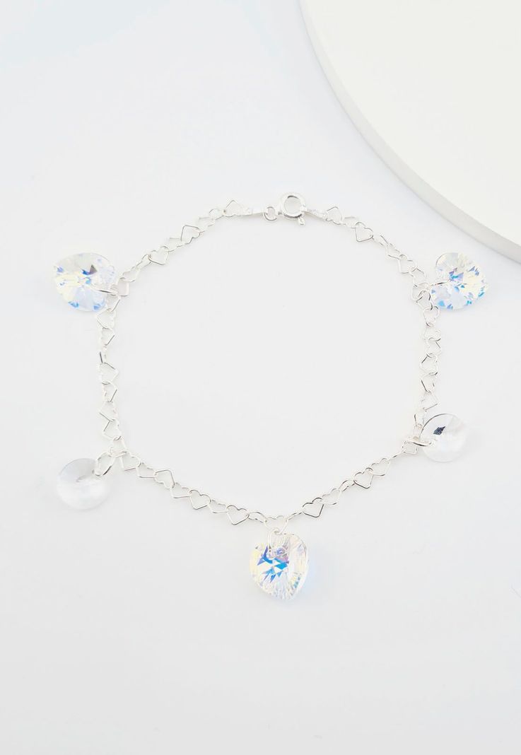 Pulsera Romance Plata italiana 925 Cristales Genuinos Aurora Boreal-3