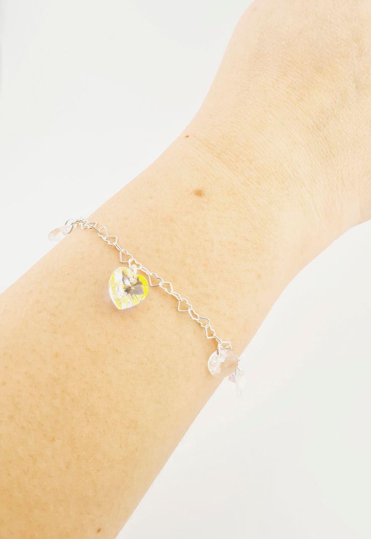 Pulsera Romance Plata italiana 925 Cristales Genuinos Aurora Boreal-4