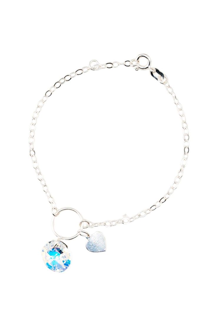 Pulsera Sara Plata Italiana 925 Cristal Genuino Aurora Boreal-0