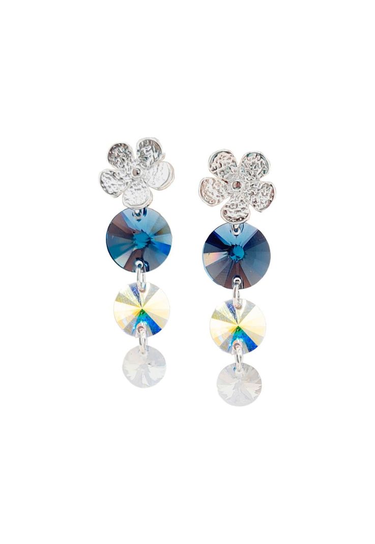 Aros Aurora Baño de Oro Blanco y Cristales Mont Blend-0