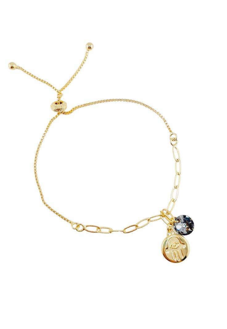 Pulsera Proteccion Gold con Cristales Genuinos Baño de Oro 24k-0