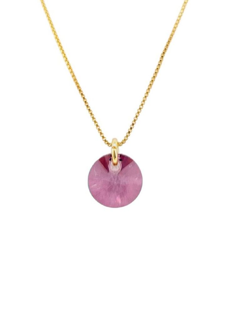 Collar Punto de Luz Gold 24k Creado con cristales de Swarovski Antique Pink Dorado