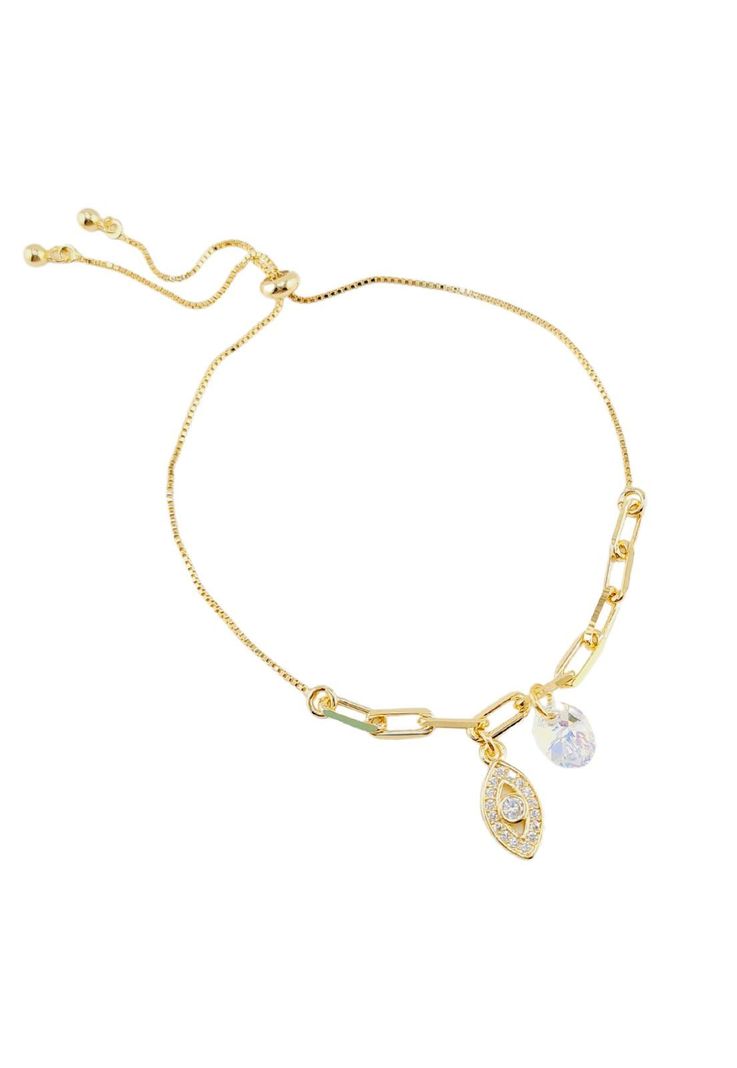 Pulsera Fortuna Gold Microcircones y Cristales Genuinos Baño de Oro 24k-0