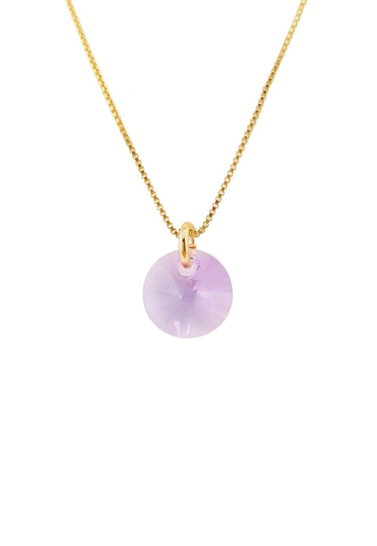 Collar Punto de Luz Gold Cristales Genuinos Violeta-0
