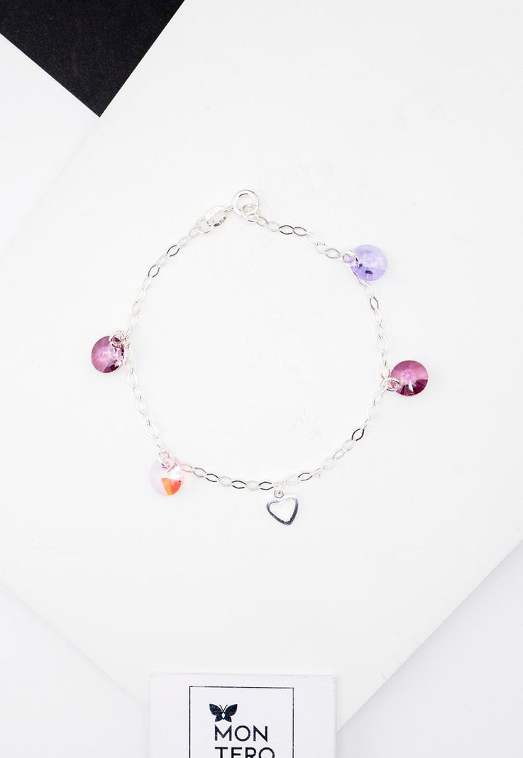 Pulsera Marie Plata Italiana 925 Cristal Genuino Rose-1