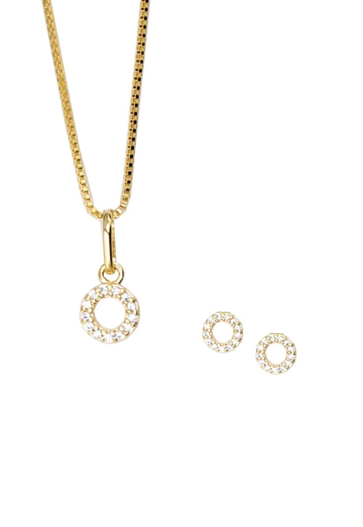 Conjunto Corona Gold con Microcircones Baño de Oro 24k-0