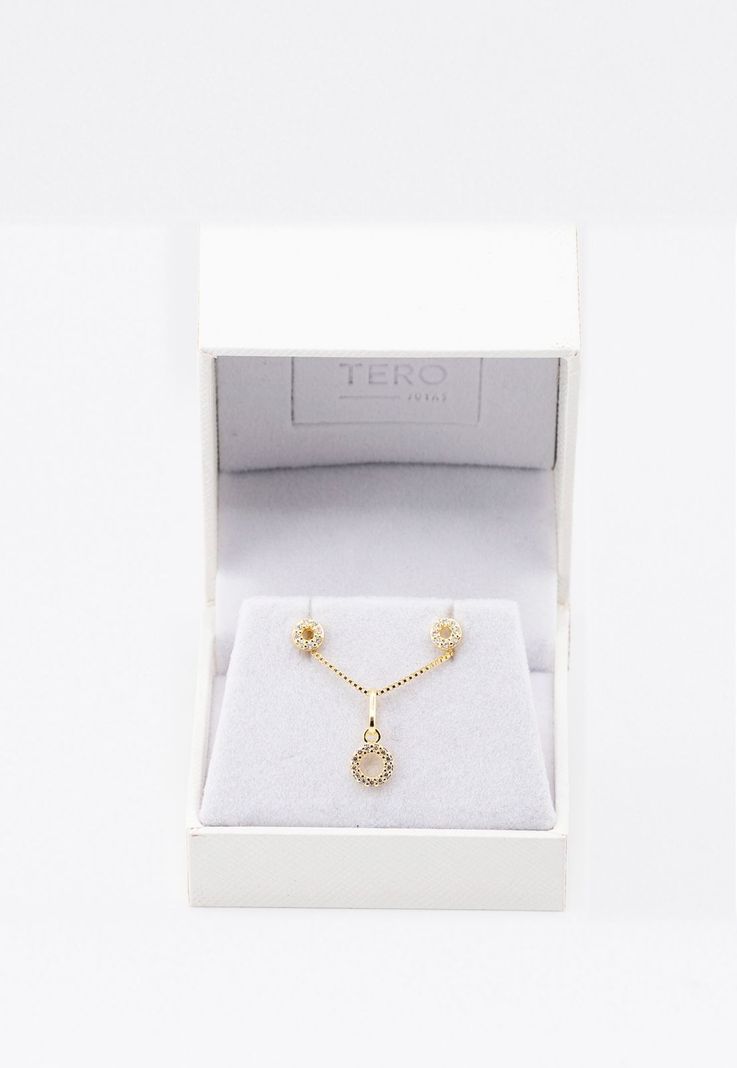 Conjunto Corona Gold con Microcircones Baño de Oro 24k-4
