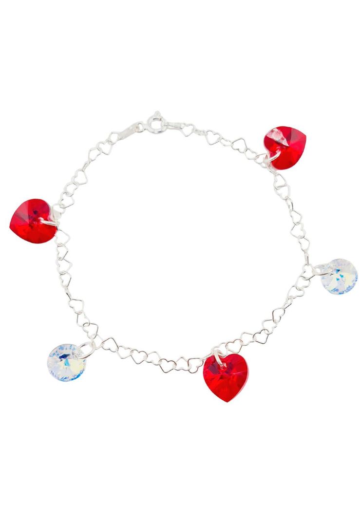 Pulsera Romance Plata italiana 925 Cristales Genuinos Siam Shimmer-0