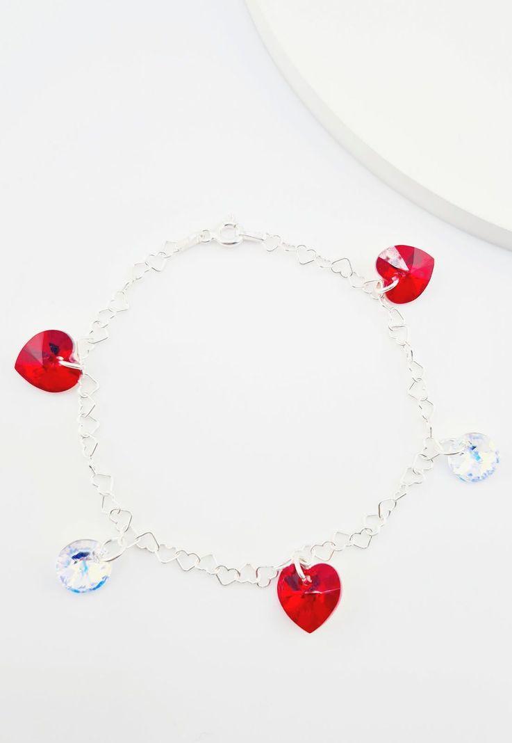 Pulsera Romance Plata italiana 925 Cristales Genuinos Siam Shimmer-1