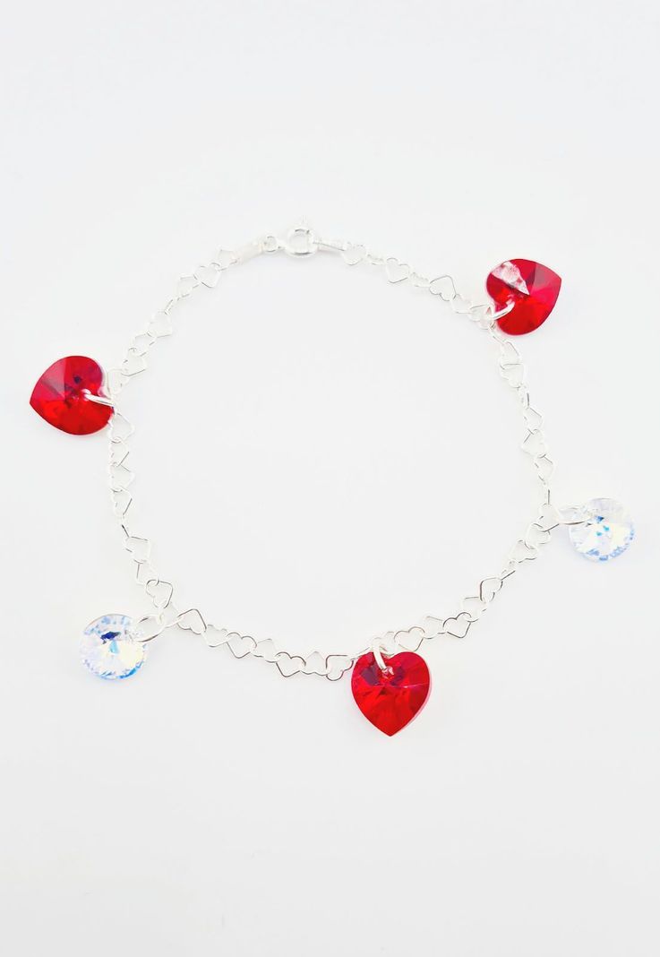 Pulsera Romance Plata italiana 925 Cristales Genuinos Siam Shimmer-2