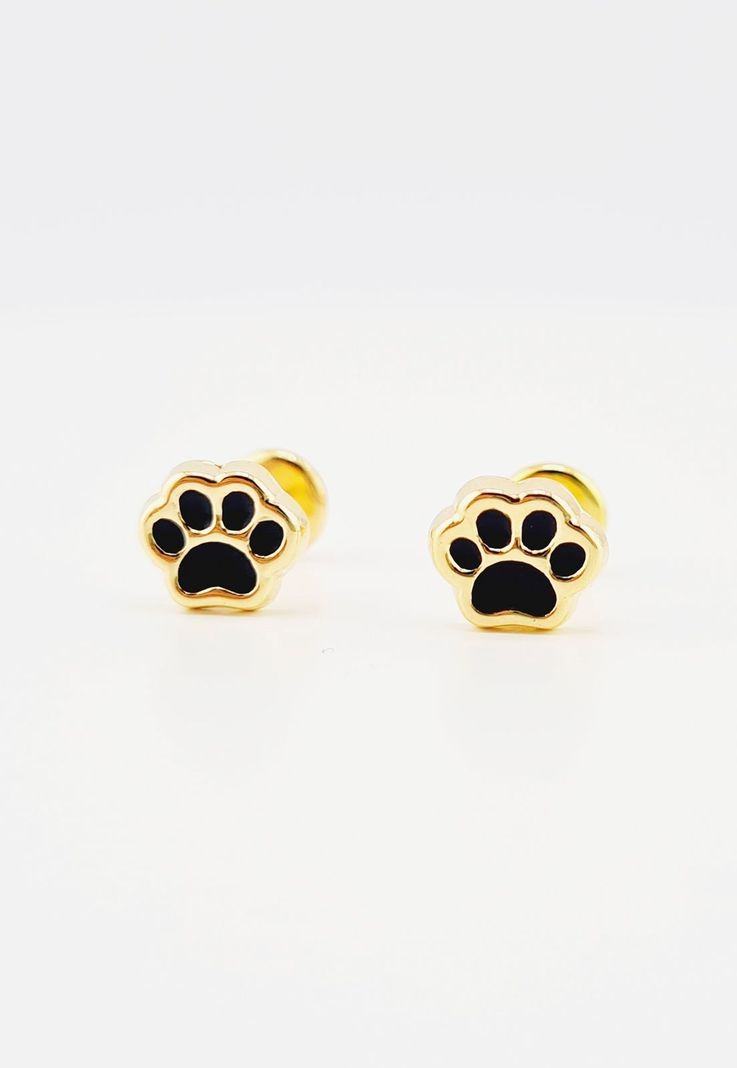 Aros Niña Patita Baño de Oro 24k-1