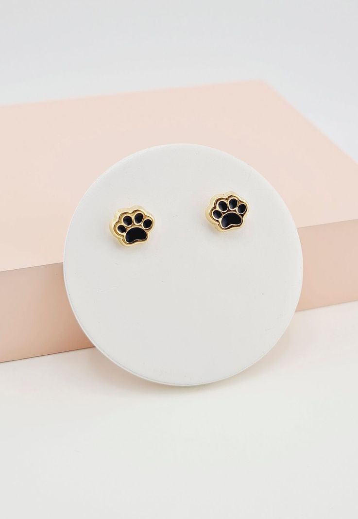 Aros Niña Patita Baño de Oro 24k-2