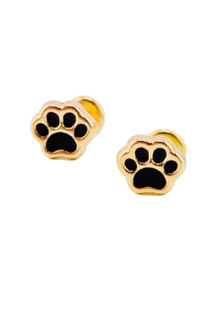 Aros Niña Patita Baño de Oro 24k-0