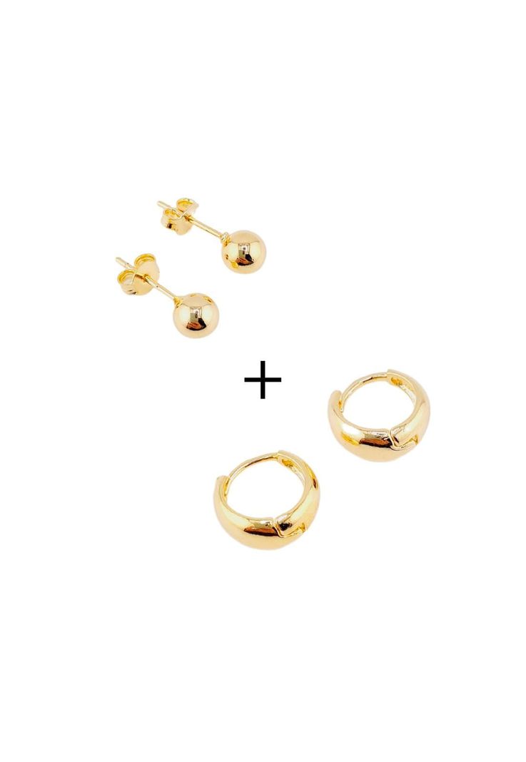 Pack Aros de Plata Con Baño de Oro 24k Niza-0