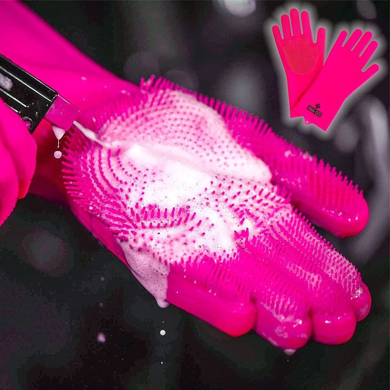 GUANTE DE LIMPIEZA PARA BICICLETA MUC-OFF DEEP SCRUBBER PINK-1