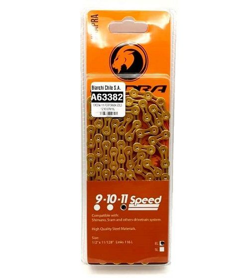 CADENA 11V PERFORADA GOLD 1/2"X3/32"X116L