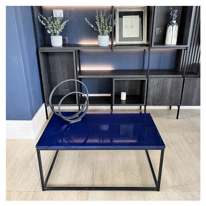 Mesa de Centro Cuarzo Galaxy Azul 100x60 cm-4