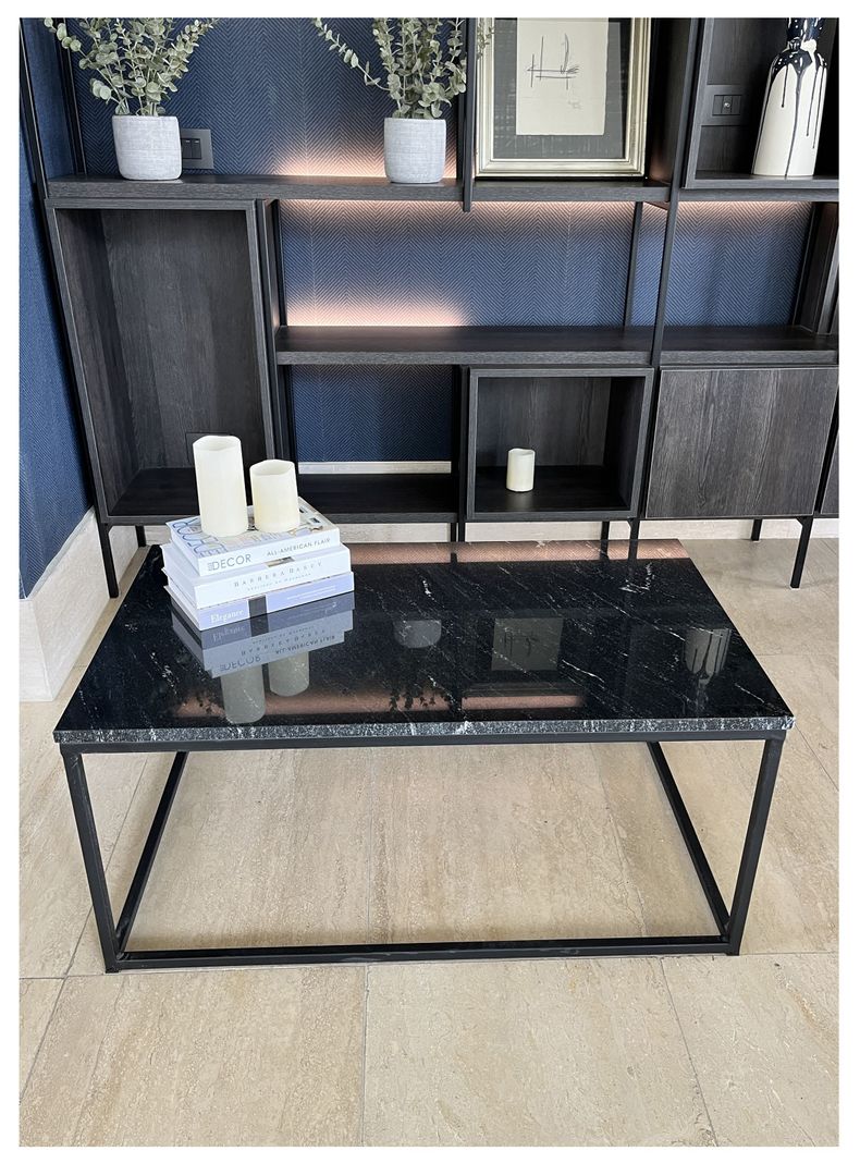 Mesa de Centro Granito Exótico Negro Vía Láctea 100x60 cm-3