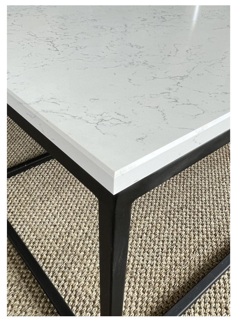 Mesa de Centro Cuarzo Blanco Carrara 100x60 cm-1