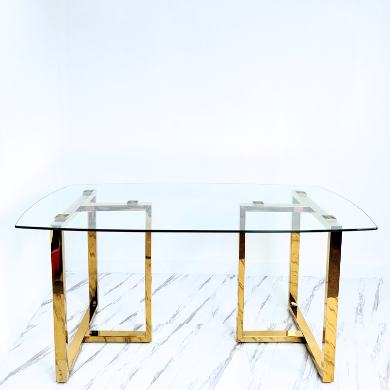 Mesa de comedor para 6 personas de vidrio templado (Mgrmuebles)-2