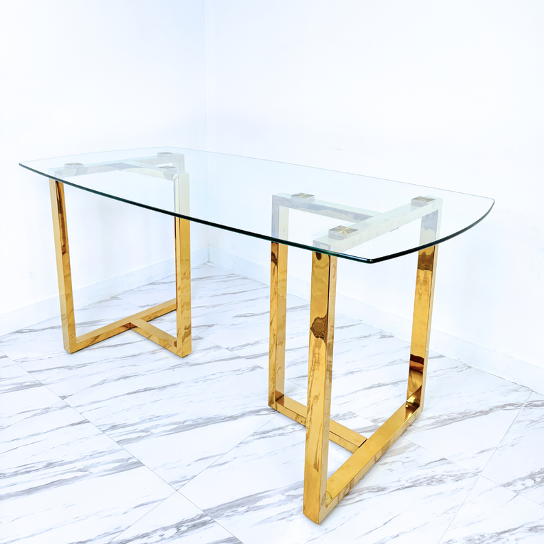 Mesa de comedor para 6 personas de vidrio templado (Mgrmuebles)-3