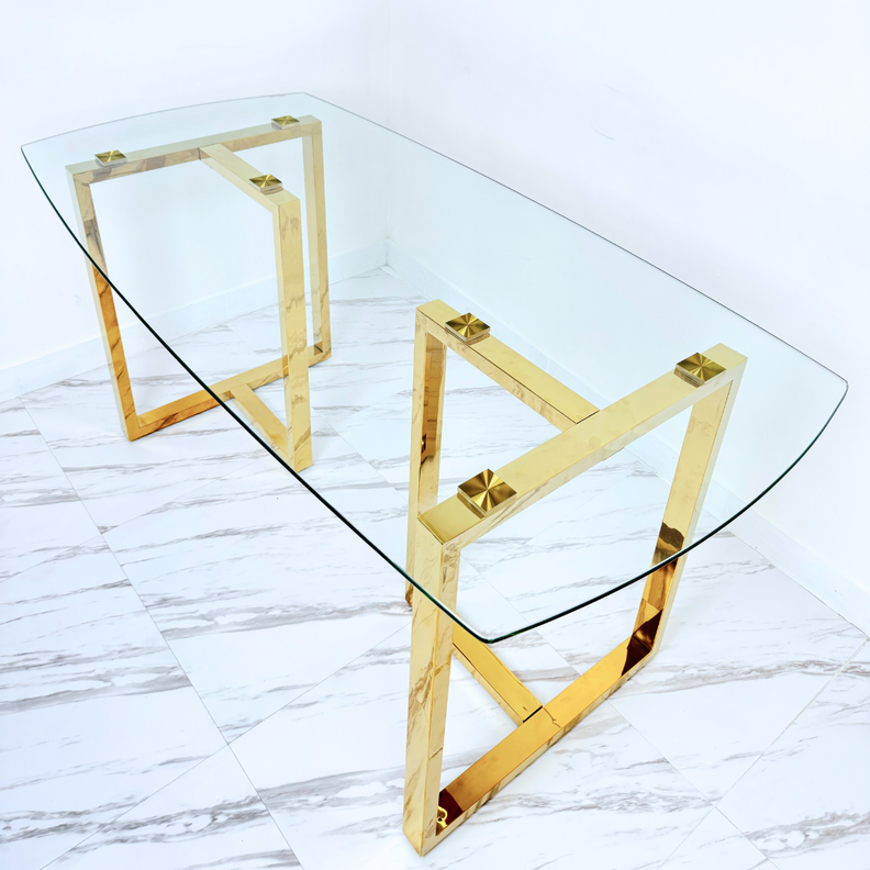 Mesa de comedor para 6 personas de vidrio templado (Mgrmuebles)-4