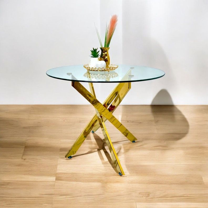 Juego de comedor redonda para 4 personas 100 cm modelo Elite con Silla Luxury.-1