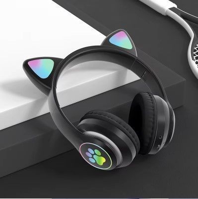 Audífonos Inalámbricos Diseño de Gato y Efectos de Luz NEGRO-1