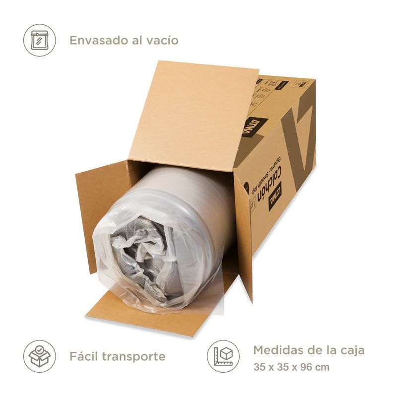Colchon De Espuma Atma Smooth Top 1 Plaza 90x190x29 Cm-5