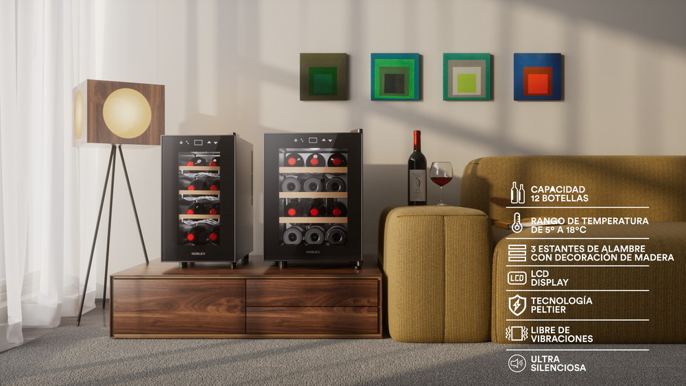 Cava De Vino Termoeléctrica 12 Botellas Panel Touch Noblex-1